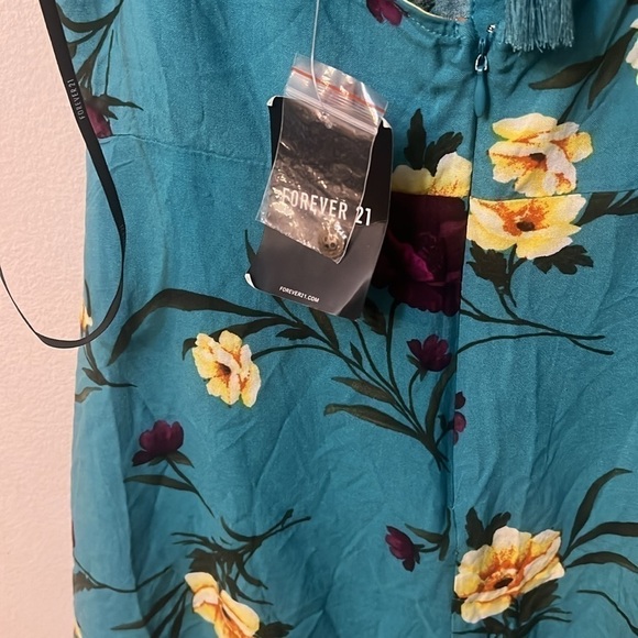 Forever 21 jumpsuit cami blue multicolor size M Y2K - Picture 8 of 11